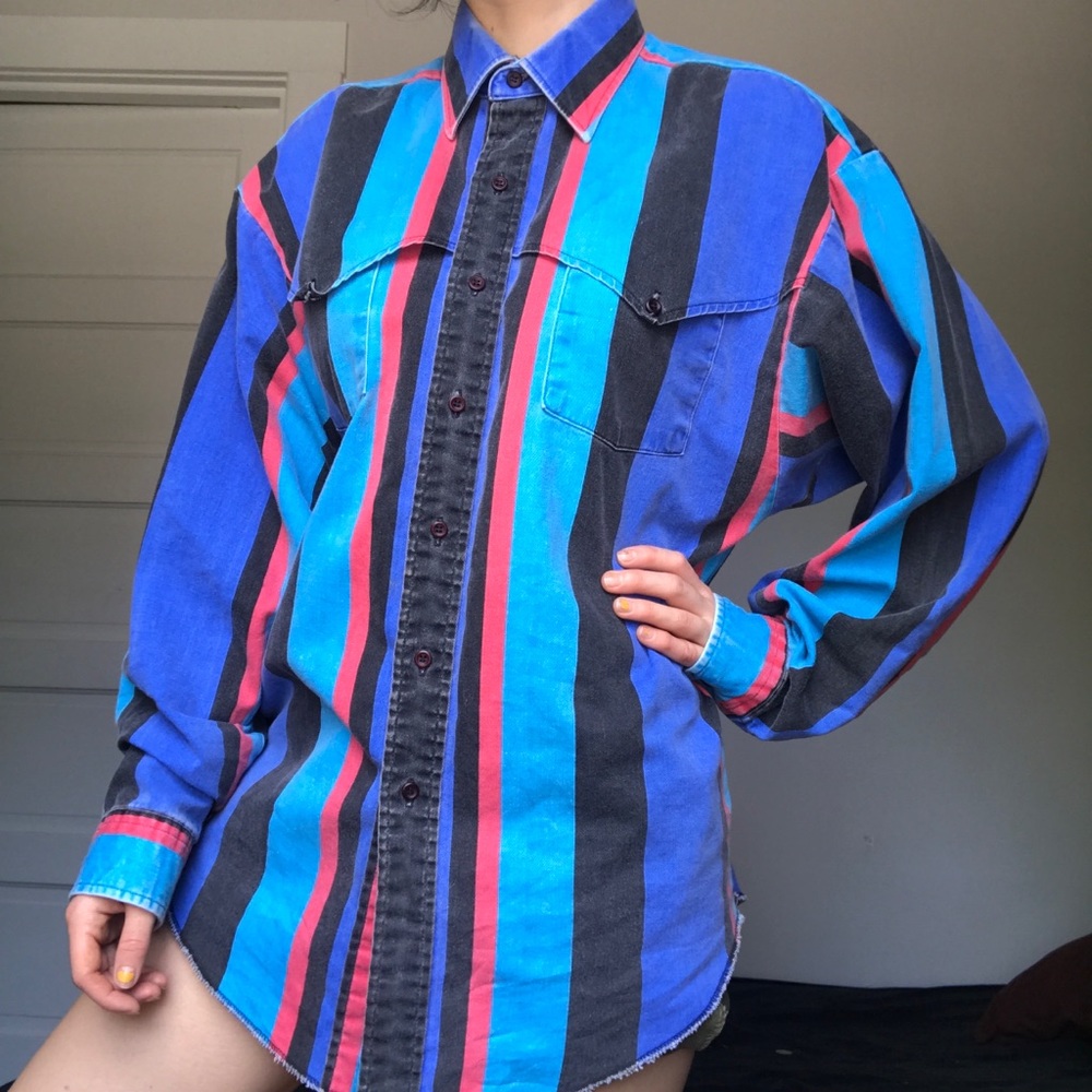 vintage Western candy striped button up